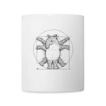 Retro Vitruvianischer Cartoon Tapir Zeichnung - Tasse - Weiß - Vorne