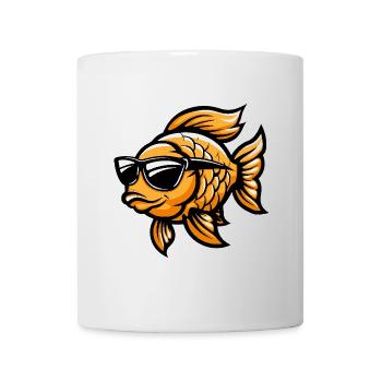 Poisson rouge Bande dessinée cool - Mug blanc - blanc - Devant