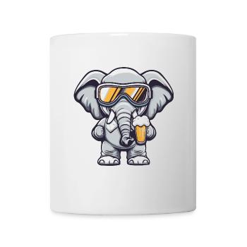 Elephant Après-Ski Bière Bande dessinée - Mug blanc - blanc - Devant