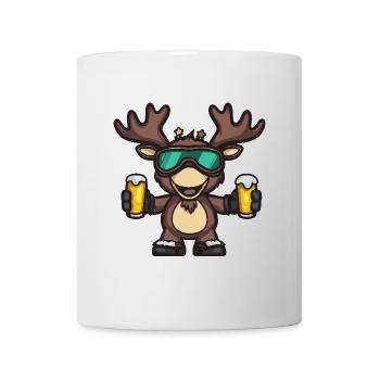 Elch Apres Ski Bier Comic - Tasse - Weiß - Vorne