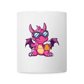 Drache Apres Ski Bier Comic - Tasse - Weiß - Vorne