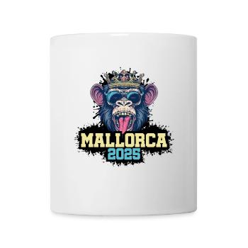 Mallorca 2025 Affe - Tasse - Weiß - Vorne
