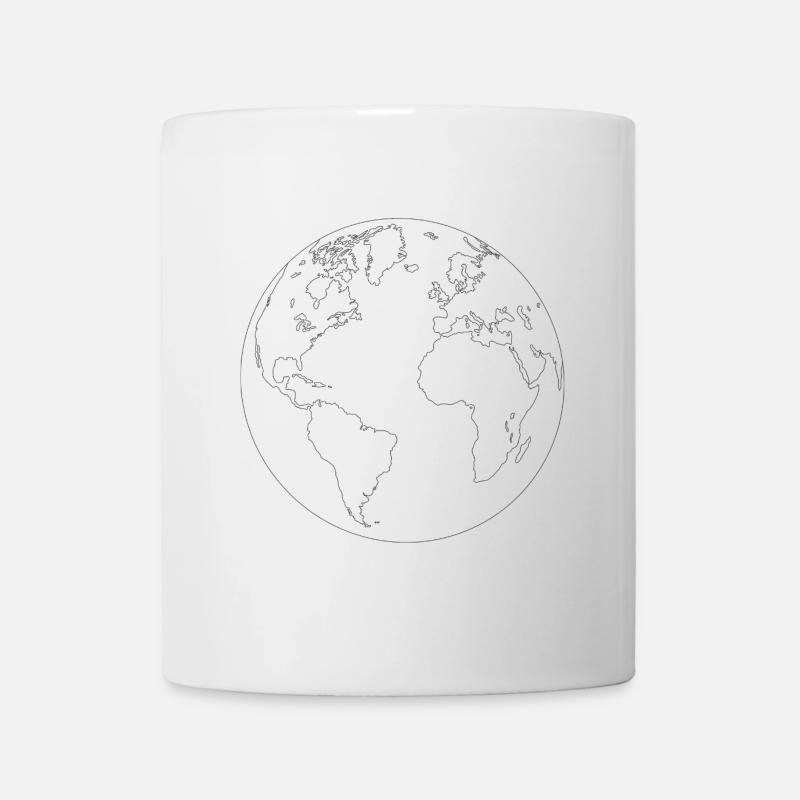 Weltkarte - Tasse - Weiß