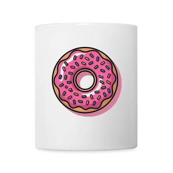 Pop Art Pink Donut Retro Motiv - Tasse - Weiß - Vorne