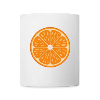 Pop-Art Orangenscheibe Retro Motiv - Tasse - Weiß - Vorne