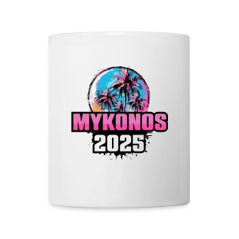 Mykonos 2025 Palmen - Tasse - Weiß - Vorne