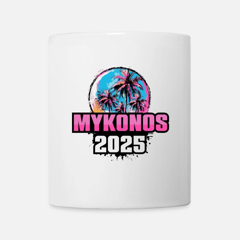 Mykonos 2025 Palmiers - Mug blanc - blanc
