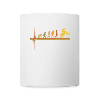 Motocross EKG Herzschlag Evolution Motorrad Biker - Tasse - Weiß - Vorne