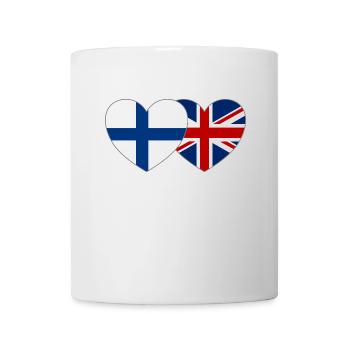 Finnland Großbritannien Flagge Herz - Tasse - Weiß - Vorne