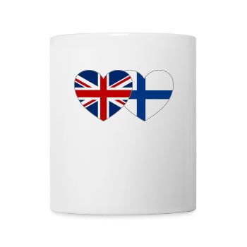 Grande-Bretagne Finlande Drapeau Coeur - Mug blanc - blanc - Devant