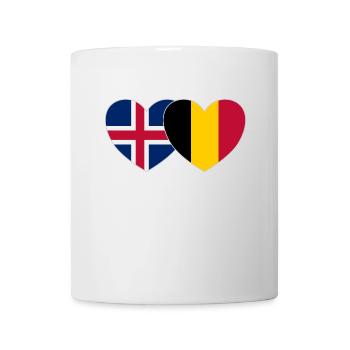 Iceland Belgium Flag Heart - Mug - white - Front
