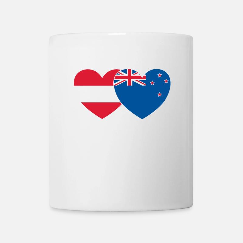 Österreich Neuseeland Flagge Herz - Tasse - Weiß