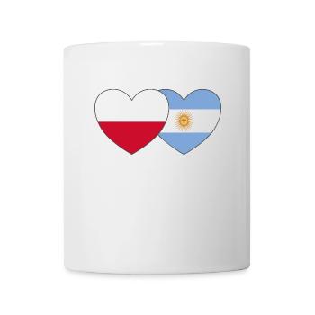 Poland Argentina Flag Heart - Mug - white - Front