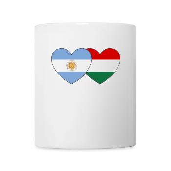 Argentine Hongrie Drapeau Cœur - Mug blanc - blanc - Devant