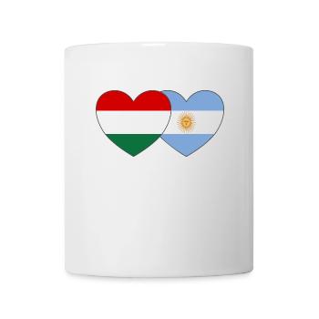 Hungary Argentina Flag Heart - Mug - white - Front