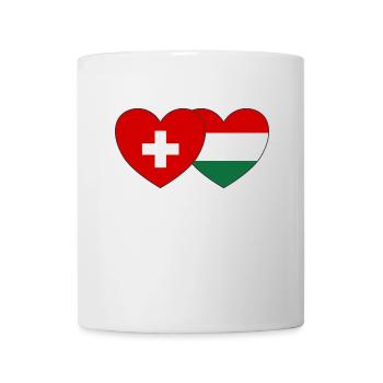 Suisse Hongrie Drapeau Cœur - Mug blanc - blanc - Devant