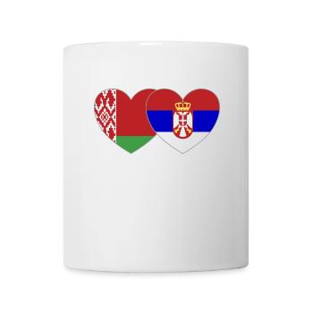 Belarus Serbia Flag Heart - Mug - white - Front