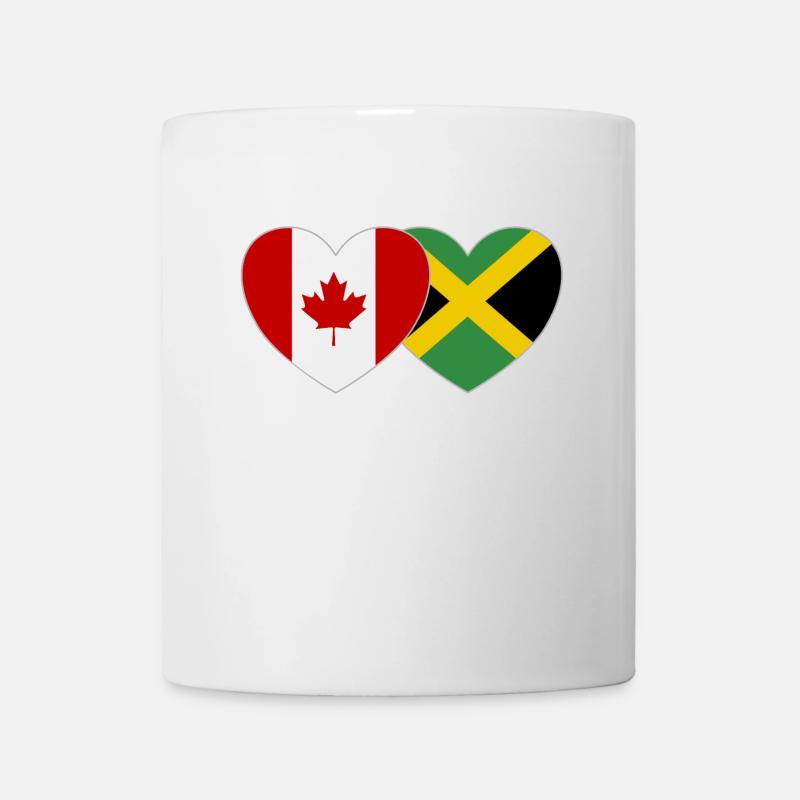 Canada Jamaïque Flag Heart - Mug blanc - blanc