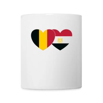 Belgien Ägypten Flagge Herz - Tasse - Weiß - Vorne