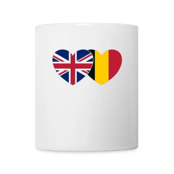 Großbritannien Belgien Flagge Herz - Tasse - Weiß - Vorne