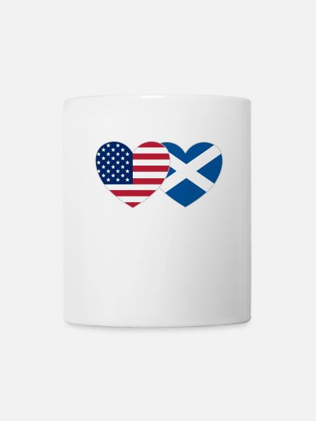 USA Scotland Flag Heart - Mug - white