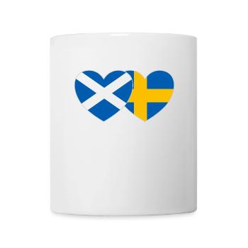 Scotland Sweden Flag Heart Wide - Mug - white - Front