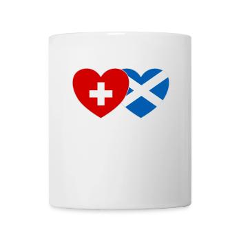 Schweiz Schottland Flagge Herz - Tasse - Weiß - Vorne