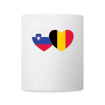 Slowenien Belgien Flagge Herz - Tasse - Weiß - Vorne