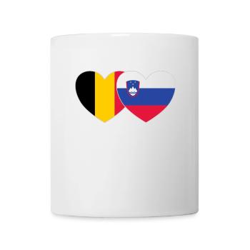 Belgien Slowenien Flagge Herz - Tasse - Weiß - Vorne