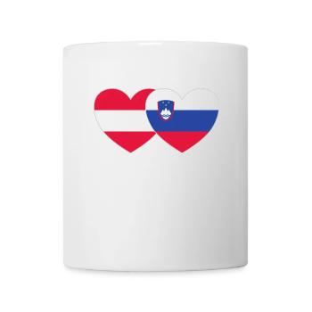 Österreich Slowenien Flagge Herz - Tasse - Weiß - Vorne