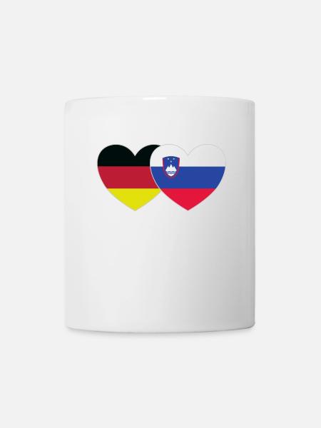Deutschland Slowenien Flagge Herz - Tasse - Weiß