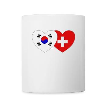 Corée du Sud Suisse Drapeau Coeur - Mug blanc - blanc - Devant