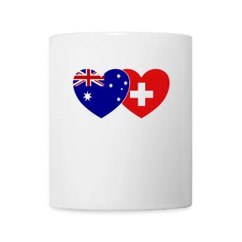 Australie Suisse Flag Heart - Mug blanc - blanc - Devant