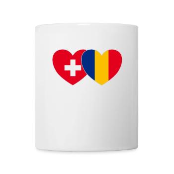 Switzerland Romania Flag Heart - Mug - white - Front