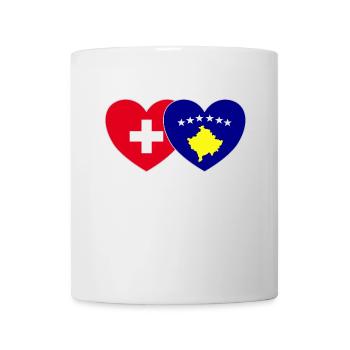 Suisse Drapeau du Kosovo Coeur - Mug blanc - blanc - Devant