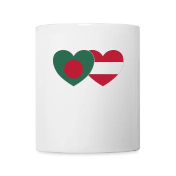 Bangladesch Österreich Flagge Herz - Tasse - Weiß - Vorne