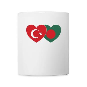 Turkey Bangladesh Flag Heart - Mug - white - Front