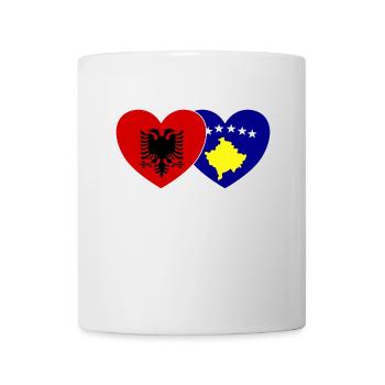 Albanien Kosovo Flagge Herz - Tasse - Weiß - Vorne