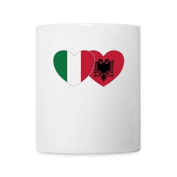 Italien Albanien Flagge Herz - Tasse - Weiß - Vorne