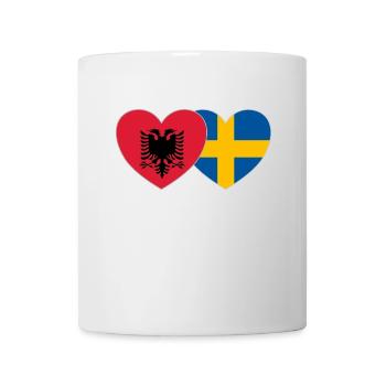 Albanie Suède Drapeau Coeur - Mug blanc - blanc - Devant