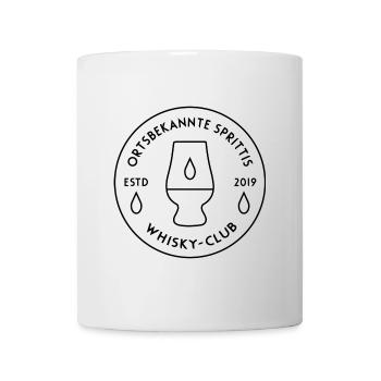 Ortsbekannte Sprittis - Schwarzes Logo - Tasse - Weiß - Vorne