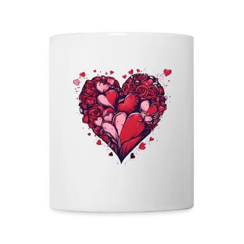 Radiant Red Love Hearts Valentines Anniversary - Mug - white - Front