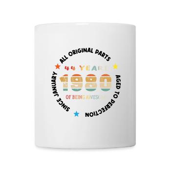 Awesome seit Januar 1980 Jahrgang 44 Jahre Geburtstag - Tasse - Weiß - Vorne