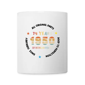 74 Jahre alt Baujahr 1950 Jahrgang Februar 1950 - Tasse - Weiß - Vorne