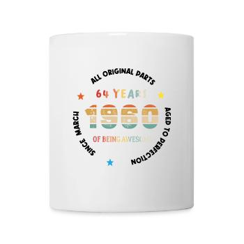 64 Jahre alt Baujahr 1960 Jahrgang März 1960 - Tasse - Weiß - Vorne