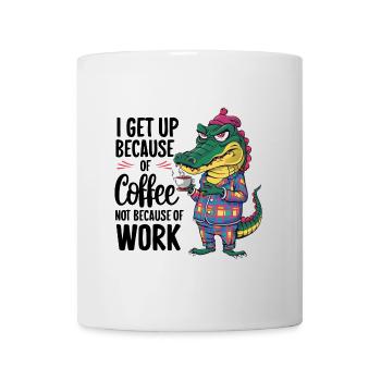 Morgenkaffee Morgenmuffel Krokodil mit Kaffeetasse - Tasse - Weiß - Vorne