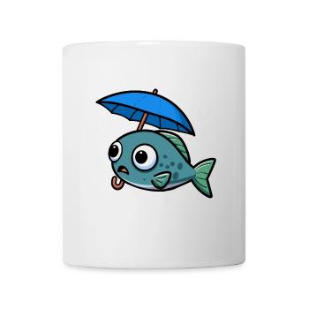 Water Lake Sea Fish Umbrella Rain - Mug - white - Front