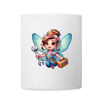 Süße kleine Fee mit Werkzeug - Tasse - Weiß - Vorne