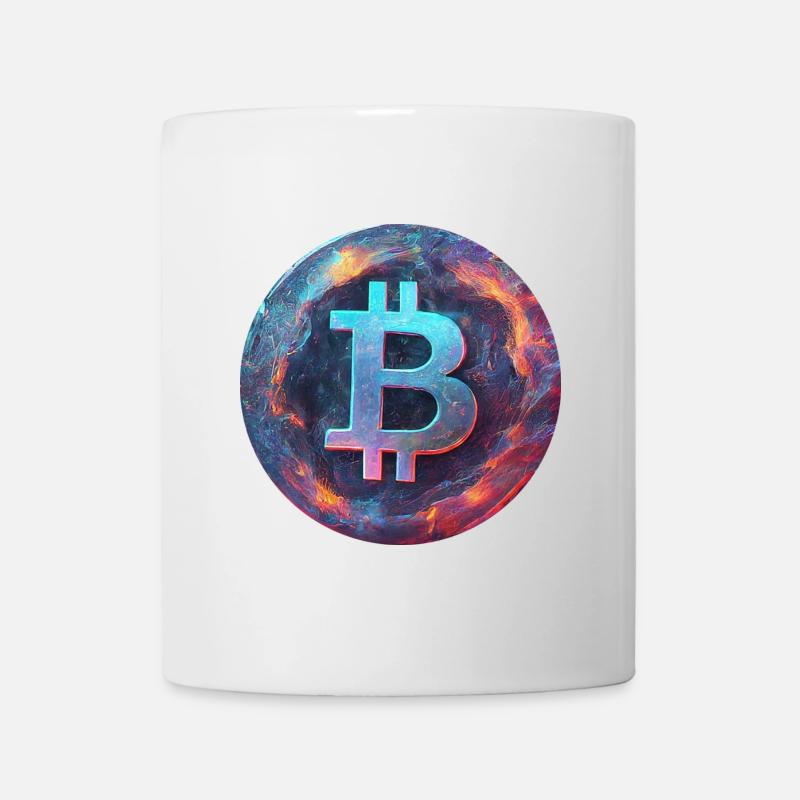 Bitcoin im Flammenmeer - Tasse - Weiß