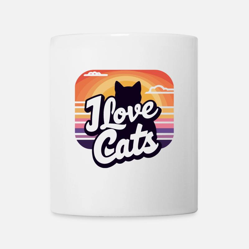 I love cats - Mug - white